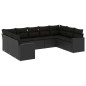 vidaXL Set de sofás de jardín 8 piezas y cojines ratán sintético negro vidaXL Set de sofás de jardín 8 piezas y cojines ratán sintético negro