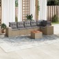 vidaXL Set sofás de jardín 7 piezas y cojines ratán sintético beige vidaXL Set sofás de jardín 7 piezas y cojines ratán sintético beige