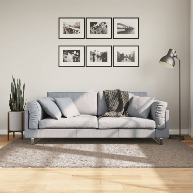 vidaXL Alfombra peluda de pelo largo moderna PAMPLONA beige 140x200 cm vidaXL Alfombra peluda de pelo largo moderna PAMPLONA beige 140x200 cm