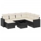 vidaXL Set de sofás de jardín 8 piezas y cojines ratán sintético negro vidaXL Set de sofás de jardín 8 piezas y cojines ratán sintético negro