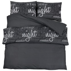 vidaXL Juego de funda nórdica algodón negro 155x220 cm