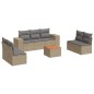 vidaXL Juego de sofás de jardín con cojines beige 8 pzas ratán PE vidaXL Juego de sofás de jardín con cojines beige 8 pzas ratán PE