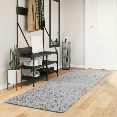 vidaXL Alfombra peluda de pelo largo moderna PAMPLONA gris 80x250 cm