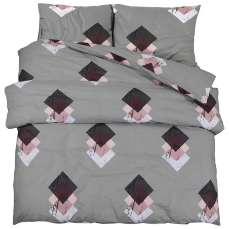 vidaXL Juego de funda nórdica algodón gris 200x200 cm