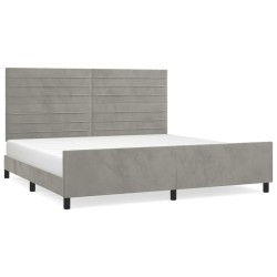 vidaXL Estructura de cama con cabecero terciopelo gris claro 200x200cm