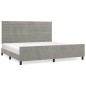 vidaXL Estructura de cama con cabecero terciopelo gris claro 200x200cm vidaXL Estructura de cama con cabecero terciopelo gris claro 200x200cm
