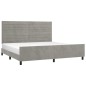 vidaXL Estructura de cama con cabecero terciopelo gris claro 200x200cm vidaXL Estructura de cama con cabecero terciopelo gris claro 200x200cm