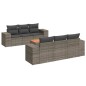 vidaXL Set de sofás de jardín 7 piezas con cojines ratán PE gris vidaXL Set de sofás de jardín 7 piezas con cojines ratán PE gris