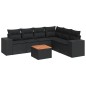vidaXL Set de comedor de jardín 7 pzas y cojines ratán sintético negro vidaXL Set de comedor de jardín 7 pzas y cojines ratán sintético negro