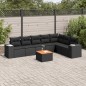 vidaXL Set de sofás de jardín 8 piezas y cojines ratán sintético negro vidaXL Set de sofás de jardín 8 piezas y cojines ratán sintético negro