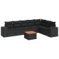 vidaXL Set de sofás de jardín 8 piezas y cojines ratán sintético negro vidaXL Set de sofás de jardín 8 piezas y cojines ratán sintético negro