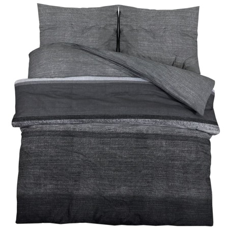 vidaXL Juego de funda nórdica algodón gris oscuro 220x240 cm