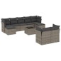 vidaXL Set de sofás de jardín 10 pzas con cojines ratán sintético gris vidaXL Set de sofás de jardín 10 pzas con cojines ratán sintético gris
