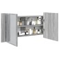 vidaXL Armario espejo de baño luz LED acrílico gris Sonoma 90x12x45 cm vidaXL Armario espejo de baño luz LED acrílico gris Sonoma 90x12x45 cm