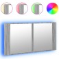 vidaXL Armario espejo de baño luz LED acrílico gris Sonoma 90x12x45 cm vidaXL Armario espejo de baño luz LED acrílico gris Sonoma 90x12x45 cm