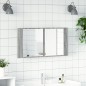 vidaXL Armario espejo de baño luz LED acrílico gris Sonoma 90x12x45 cm vidaXL Armario espejo de baño luz LED acrílico gris Sonoma 90x12x45 cm