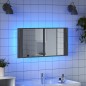 vidaXL Armario espejo de baño luz LED acrílico gris Sonoma 90x12x45 cm vidaXL Armario espejo de baño luz LED acrílico gris Sonoma 90x12x45 cm