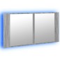 vidaXL Armario espejo de baño luz LED acrílico gris Sonoma 90x12x45 cm vidaXL Armario espejo de baño luz LED acrílico gris Sonoma 90x12x45 cm
