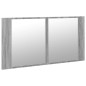vidaXL Armario espejo de baño luz LED acrílico gris Sonoma 90x12x45 cm vidaXL Armario espejo de baño luz LED acrílico gris Sonoma 90x12x45 cm