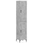 vidaXL Aparador de madera contrachapada gris hormigón 34,5x34x180 cm vidaXL Aparador de madera contrachapada gris hormigón 34,5x34x180 cm
