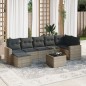vidaXL Set de sofás de jardín 8 pzas y cojines ratán sintético gris vidaXL Set de sofás de jardín 8 pzas y cojines ratán sintético gris
