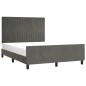 vidaXL Estructura cama con cabecero terciopelo gris oscuro 140x190 cm vidaXL Estructura cama con cabecero terciopelo gris oscuro 140x190 cm