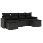 vidaXL Set de sofás de jardín 6 piezas y cojines ratán sintético negro vidaXL Set de sofás de jardín 6 piezas y cojines ratán sintético negro