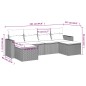 vidaXL Set de sofás de jardín 6 piezas y cojines ratán sintético negro vidaXL Set de sofás de jardín 6 piezas y cojines ratán sintético negro