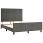 vidaXL Estructura cama con cabecero terciopelo gris oscuro 140x190 cm vidaXL Estructura cama con cabecero terciopelo gris oscuro 140x190 cm