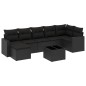 vidaXL Set de sofás de jardín 8 piezas y cojines ratán sintético negro
