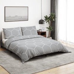 vidaXL Juego de funda nórdica algodón gris 200x200 cm