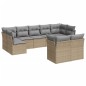 vidaXL Set de sofás de jardín 9 pzas con cojines ratán sintético beige
