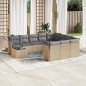 vidaXL Set de sofás de jardín 11pzas con cojines ratán sintético beige vidaXL Set de sofás de jardín 11pzas con cojines ratán sintético beige