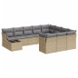 vidaXL Set de sofás de jardín 11pzas con cojines ratán sintético beige vidaXL Set de sofás de jardín 11pzas con cojines ratán sintético beige