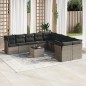 vidaXL Set de sofás de jardín 11 pzas y cojines ratán sintético gris vidaXL Set de sofás de jardín 11 pzas y cojines ratán sintético gris
