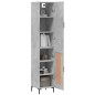 vidaXL Aparador de madera contrachapada gris hormigón 34,5x34x180 cm vidaXL Aparador de madera contrachapada gris hormigón 34,5x34x180 cm
