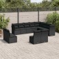 vidaXL Set de sofás de jardín 12 piezas cojines ratán sintético negro vidaXL Set de sofás de jardín 12 piezas cojines ratán sintético negro