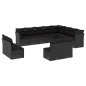vidaXL Set de sofás de jardín 12 piezas cojines ratán sintético negro vidaXL Set de sofás de jardín 12 piezas cojines ratán sintético negro