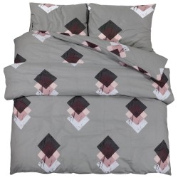 vidaXL Juego de funda nórdica algodón gris 225x220 cm