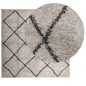vidaXL Alfombra de pelo largo moderna beige y antracita 240x240 cm vidaXL Alfombra de pelo largo moderna beige y antracita 240x240 cm