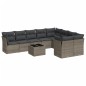 vidaXL Set de sofás de jardín 10 pzas con cojines ratán sintético gris vidaXL Set de sofás de jardín 10 pzas con cojines ratán sintético gris