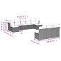 vidaXL Set de sofás de jardín 10 pzas con cojines ratán sintético gris vidaXL Set de sofás de jardín 10 pzas con cojines ratán sintético gris