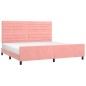 vidaXL Estructura de cama con cabecero de terciopelo rosa 200x200 cm