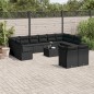 vidaXL Set de sofás de jardín y cojines 13 pzas ratán sintético negro vidaXL Set de sofás de jardín y cojines 13 pzas ratán sintético negro
