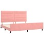 vidaXL Estructura de cama con cabecero de terciopelo rosa 200x200 cm
