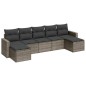 vidaXL Set de sofás de jardín 7 piezas con cojines ratán PE gris vidaXL Set de sofás de jardín 7 piezas con cojines ratán PE gris