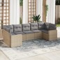 vidaXL Set sofás de jardín 7 piezas y cojines ratán sintético beige vidaXL Set sofás de jardín 7 piezas y cojines ratán sintético beige