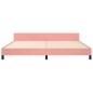 vidaXL Estructura de cama con cabecero de terciopelo rosa 200x200 cm