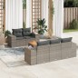 vidaXL Set de muebles de jardín 6 pzas y cojines ratán sintético gris vidaXL Set de muebles de jardín 6 pzas y cojines ratán sintético gris
