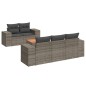 vidaXL Set de muebles de jardín 6 pzas y cojines ratán sintético gris vidaXL Set de muebles de jardín 6 pzas y cojines ratán sintético gris